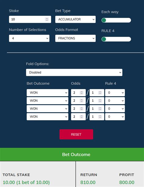 football bet accumulator calculator